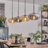 Mertola hanging light, pendant light Amber, Smoke-coloured, 4-light sources