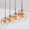 Koyoto hanging light, globe light, pendant light Amber, clear, 4-light sources
