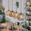 Koyoto hanging light, globe light, pendant light Amber, Smoke-coloured, 4-light sources