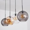 Koyoto hanging light, globe light, pendant light Amber, clear, Smoke-coloured, 4-light sources