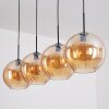 Koyoto hanging light, globe light, pendant light Amber, 4-light sources