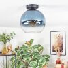 Koyoto ceiling light, globe light 25 cm blue, clear, 1-light source