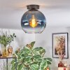 Koyoto ceiling light, globe light 25 cm blue, clear, 1-light source