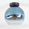 Koyoto ceiling light, globe light 25 cm blue, clear, 1-light source