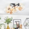 Chehalis ceiling light, globe light Amber, 5-light sources