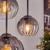 Koyoto hanging light, globe light, pendant light clear, Smoke-coloured, 4-light sources