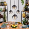 Koyoto hanging light, globe light, pendant light clear, Smoke-coloured, 4-light sources