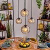 Koyoto hanging light, globe light, pendant light Amber, clear, 4-light sources