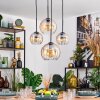 Koyoto hanging light, globe light, pendant light Amber, clear, 4-light sources