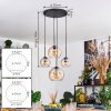 Koyoto hanging light, globe light, pendant light Amber, clear, 4-light sources