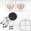 Koyoto hanging light, globe light, pendant light Amber, clear, 4-light sources