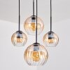 Koyoto hanging light, globe light, pendant light Amber, clear, 4-light sources