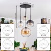 Koyoto hanging light, globe light, pendant light Amber, clear, Smoke-coloured, 4-light sources