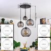 Koyoto hanging light, globe light, pendant light 30 cm Smoke-coloured, 4-light sources
