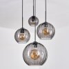 Koyoto hanging light, globe light, pendant light 30 cm Smoke-coloured, 4-light sources