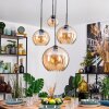 Koyoto hanging light, globe light, pendant light Amber, 4-light sources