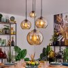 Koyoto hanging light, globe light, pendant light Amber, 4-light sources