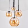 Koyoto hanging light, globe light, pendant light Amber, 4-light sources