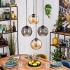 Koyoto hanging light, globe light, pendant light 35 cm Amber, Smoke-coloured, 4-light sources