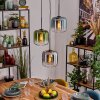 Lauden hanging light, pendant light blue, green, clear, Smoke-coloured, 3-light sources