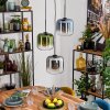 Lauden hanging light, pendant light blue, green, clear, Smoke-coloured, 3-light sources