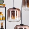 Lauden hanging light, pendant light clear, coppery, 3-light sources