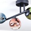 Chehalis ceiling light, globe light blue, green, clear, coppery, 3-light sources
