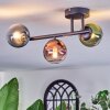 Chehalis ceiling light, globe light blue, green, clear, coppery, 3-light sources