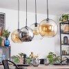 Koyoto hanging light, globe light, pendant light Amber, clear, Smoke-coloured, 4-light sources