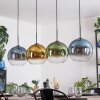 Koyoto hanging light, globe light, pendant light blue, gold, green, clear, 4-light sources