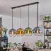 Koyoto hanging light, globe light, pendant light blue, gold, green, clear, 4-light sources