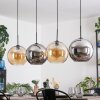 Koyoto hanging light, globe light, pendant light Amber, chrome, Smoke-coloured, 4-light sources