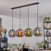 Koyoto hanging light, globe light, pendant light blue, green, coppery, 4-light sources