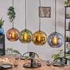 Koyoto hanging light, globe light, pendant light blue, gold, green, coppery, 4-light sources