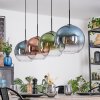 Koyoto hanging light, globe light, pendant light blue, green, clear, coppery, 4-light sources