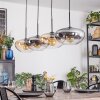 Mertola hanging light, pendant light Amber, clear, Smoke-coloured, 4-light sources