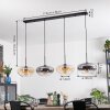 Mertola hanging light, pendant light Amber, clear, Smoke-coloured, 4-light sources