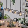 Mertola hanging light, pendant light clear, Smoke-coloured, 4-light sources