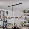 Mertola hanging light, pendant light clear, Smoke-coloured, 4-light sources