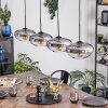 Mertola hanging light, pendant light clear, Smoke-coloured, 4-light sources