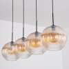 Koyoto hanging light, globe light, pendant light Amber, clear, 4-light sources