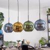 Koyoto hanging light, globe light, pendant light blue, gold, green, 4-light sources