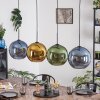 Koyoto hanging light, globe light, pendant light blue, gold, green, 4-light sources