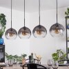 Koyoto hanging light, globe light, pendant light clear, Smoke-coloured, 4-light sources
