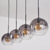 Koyoto hanging light, globe light, pendant light clear, Smoke-coloured, 4-light sources