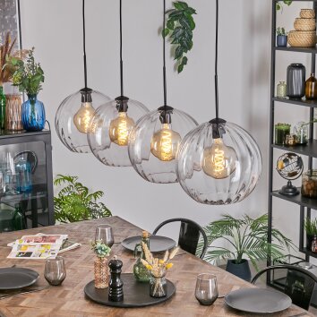 Koyoto hanging light, globe light, pendant light clear, 4-light sources