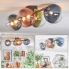 Chehalis ceiling light, globe light blue, green, clear, coppery, 4-light sources