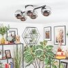 Chehalis ceiling light, globe light chrome, Smoke-coloured, 5-light sources