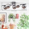 Chehalis ceiling light, globe light chrome, Smoke-coloured, 5-light sources