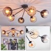 Koyoto ceiling light, globe light 77.5 cm Amber, clear, Smoke-coloured, 6-light sources